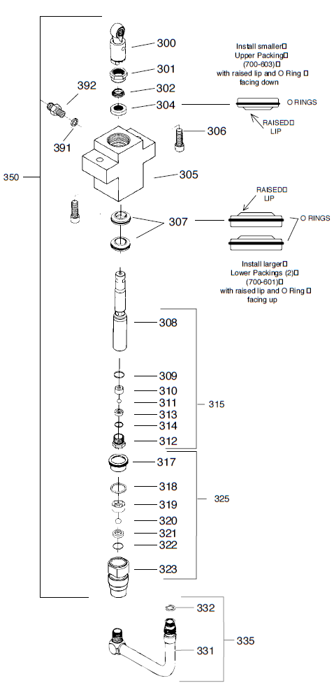 PowrLiner 3100 Fluid Section Assembly Parts
